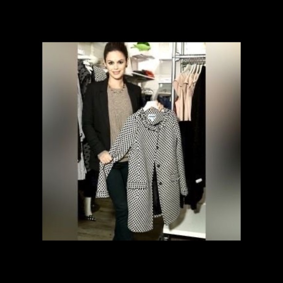 Pim + Larkin Anthropologie/Piperlime Small Black And White Tweed Snap Front Coat - Picture 3 of 6